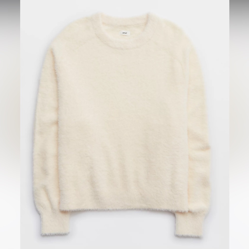 Aerie Flurry Crew Sweater Size Small Vanilla